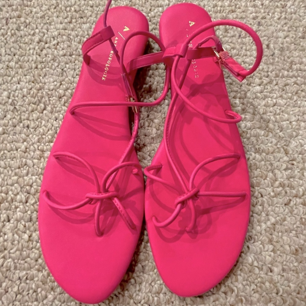 Brand New Anthropologie Hot Pink Leather Sandals
